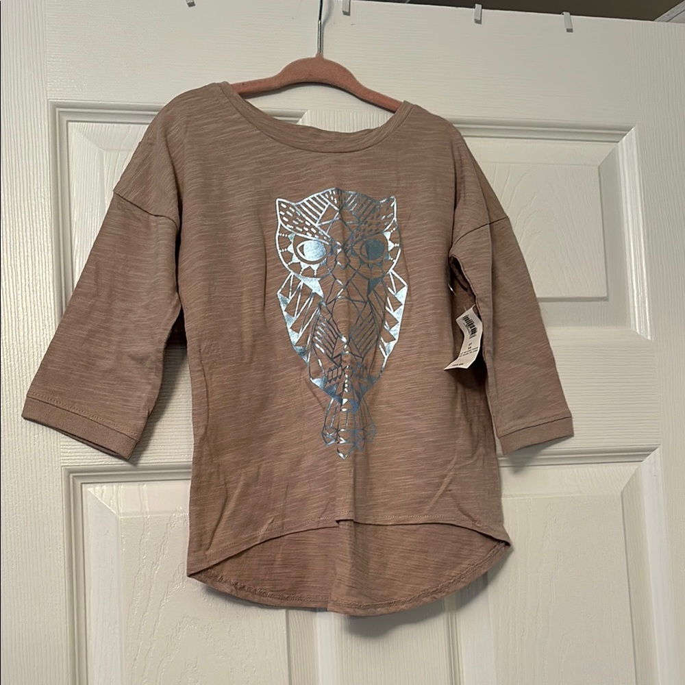 Brown Kids Shirt with Owl Design